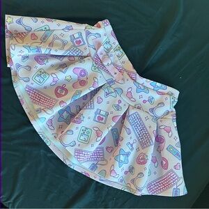 Sweet Society - Pastel Gamer Pleated Scuba Skirt